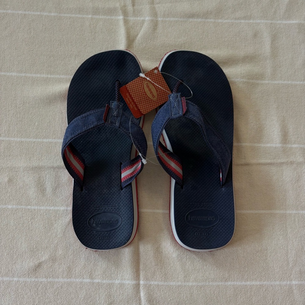 Havaianas Men's Navy and Red Flip-Flops